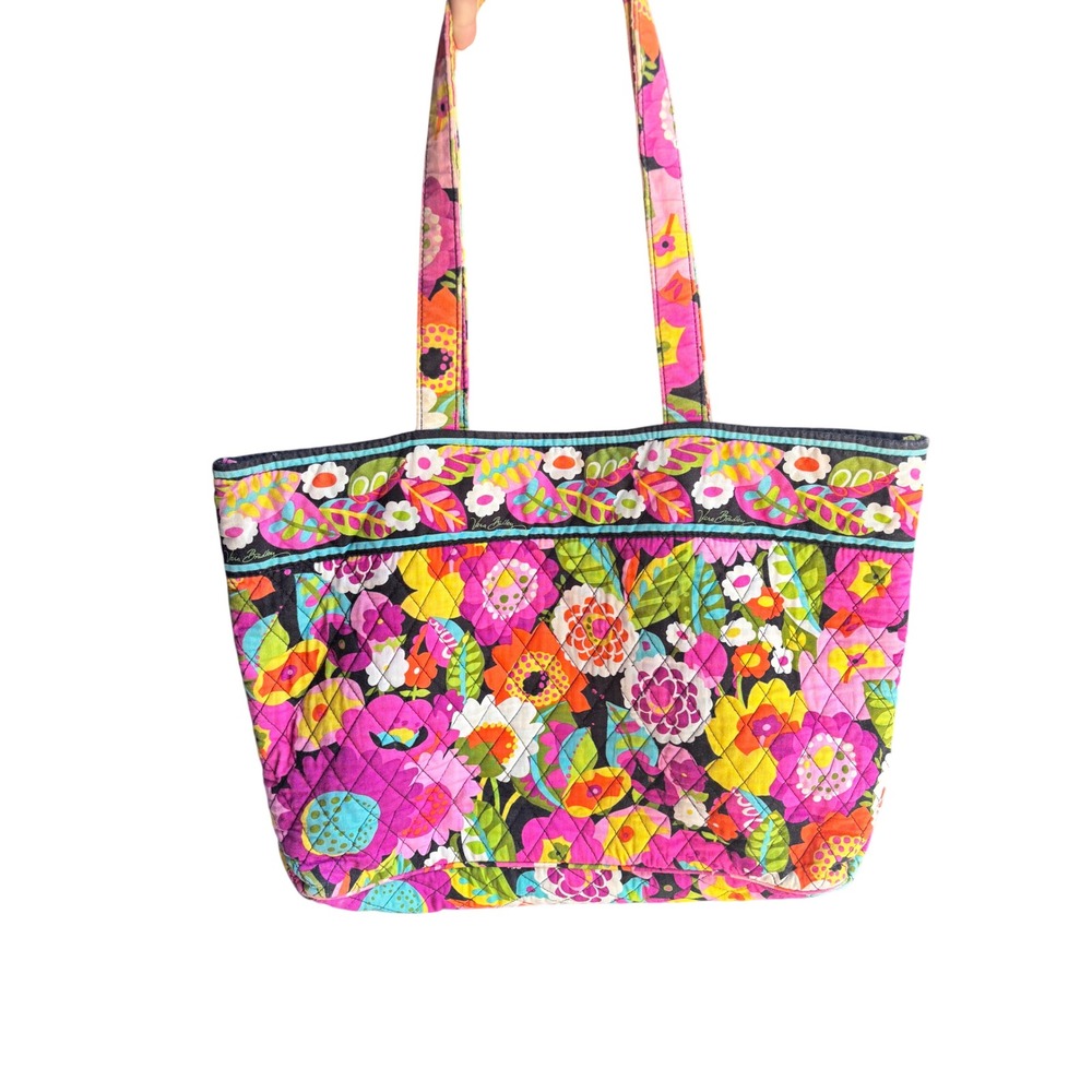 Vera Bradley Sun Valley Quilted Cotton Tote Bag Floral Shoulder Purse Multicolor